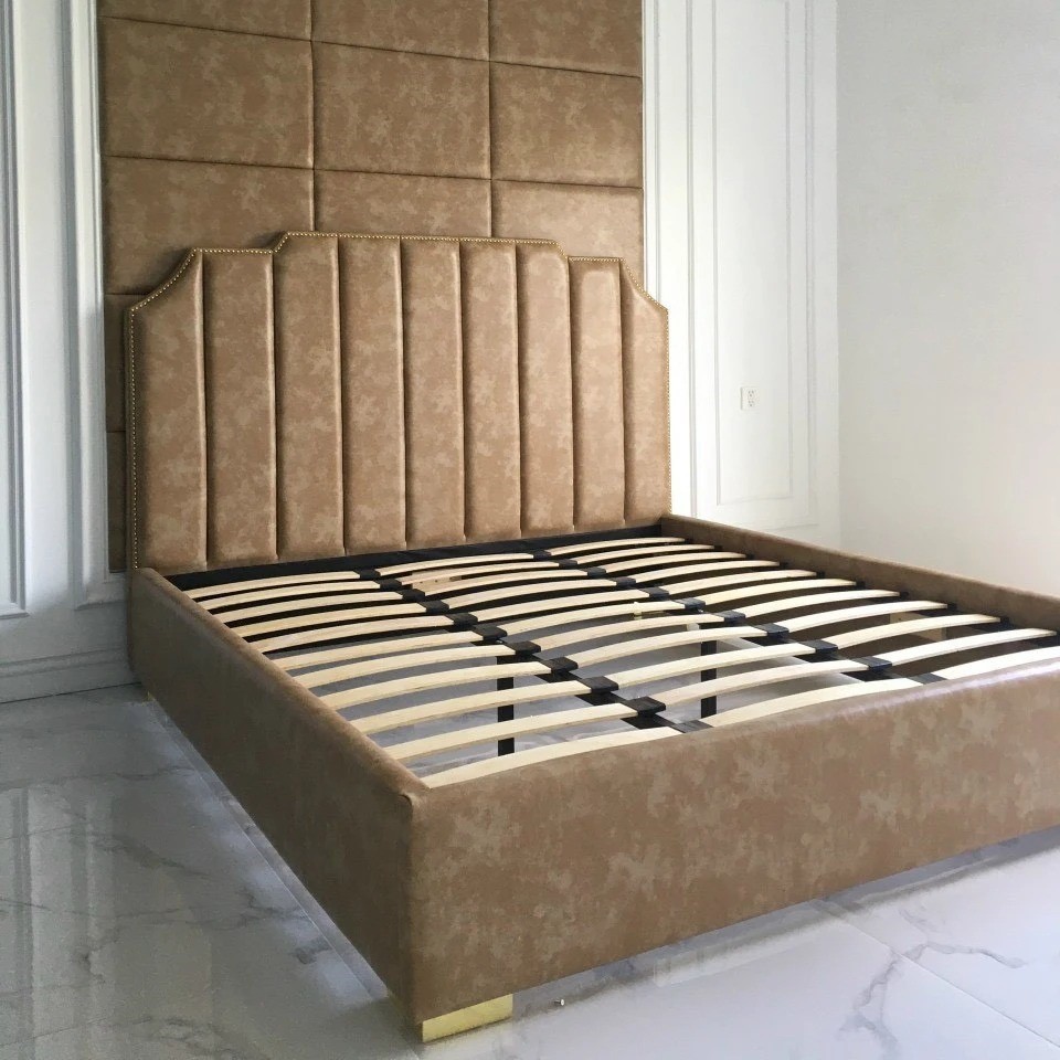 Giường ngủ hiện đại viền da Pula PB20